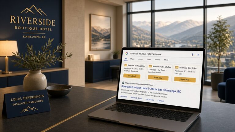 Brand-search hijacking on hotel name Google results
