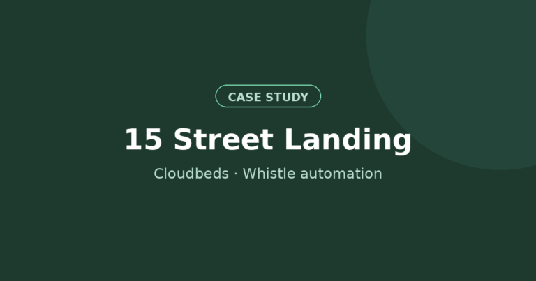 15 Street Landing case study: Cloudbeds architecture and Whistle automation